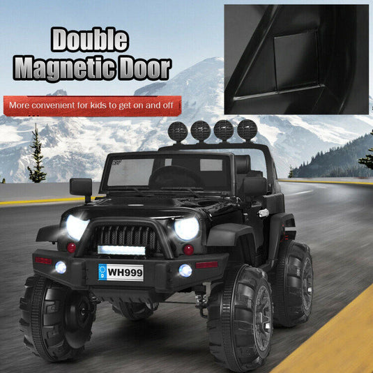 Remote Controlled 12V Kids Ride On Truck with Double Magnetic Door