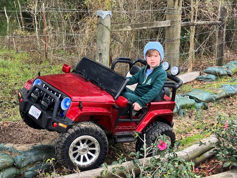 Load image into Gallery viewer, 2 Seater 24 Volt 4x4 Electric Ride On Jeep Style Rubber Tires Fully Loaded Truck ATV UTV For Kids W/Magic Cars® Wireless Parental Control

