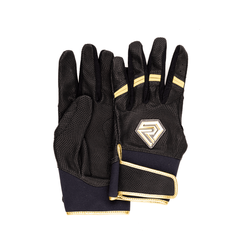 Load image into Gallery viewer, Youth Fastpitch Batting Gloves - Black and Gold

