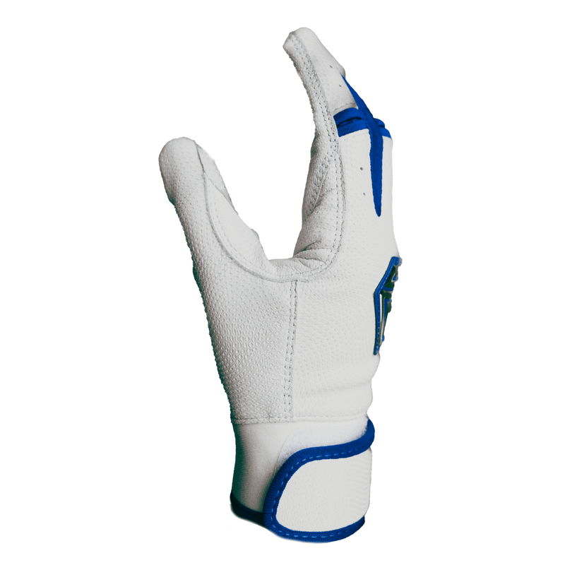 Load image into Gallery viewer, Resilient Championship Fastpitch Batting gloves - White and Royal Blue
