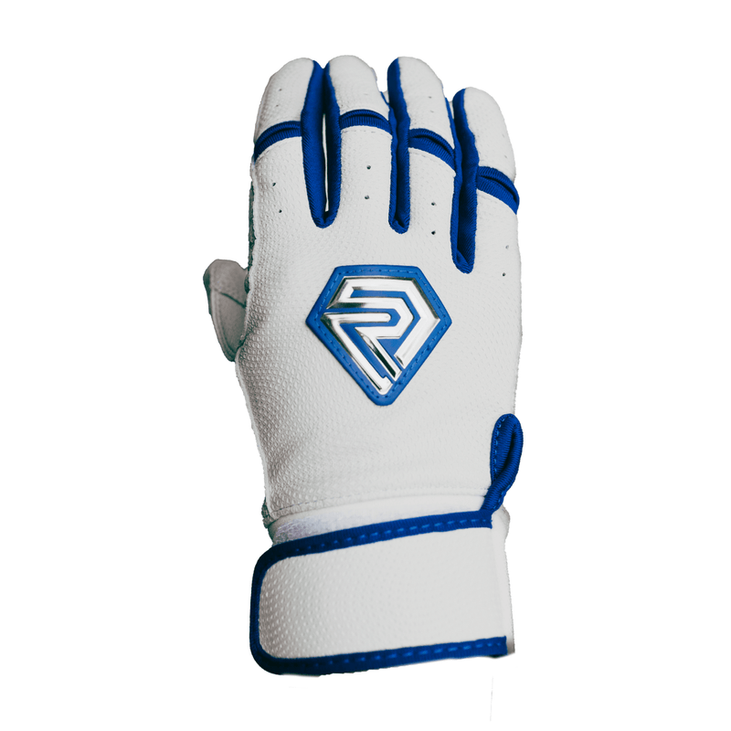 Load image into Gallery viewer, Resilient Championship Fastpitch Batting gloves - White and Royal Blue

