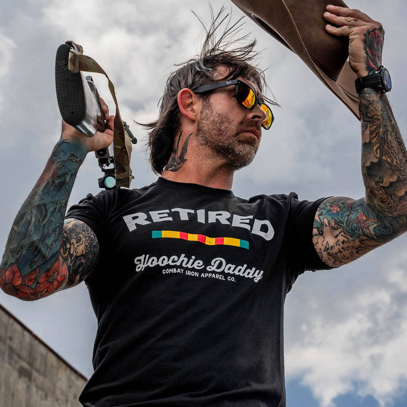 Load image into Gallery viewer, Retired Hoochie Daddy Veteran Ribbons Men&#39;s T-Shirt
