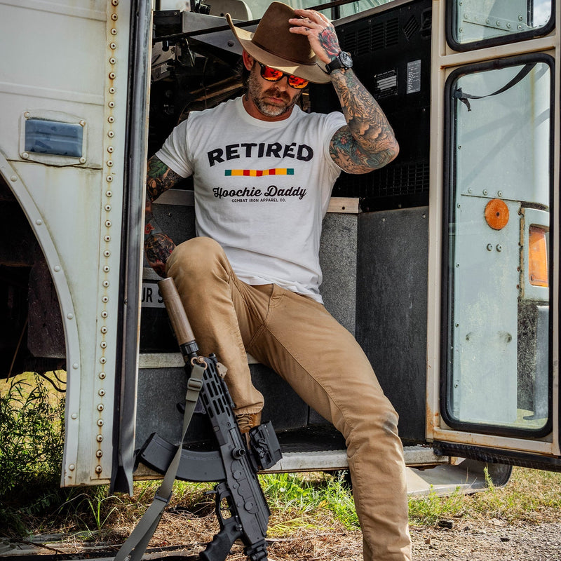 Load image into Gallery viewer, Retired Hoochie Daddy Veteran Ribbons Men&#39;s T-Shirt
