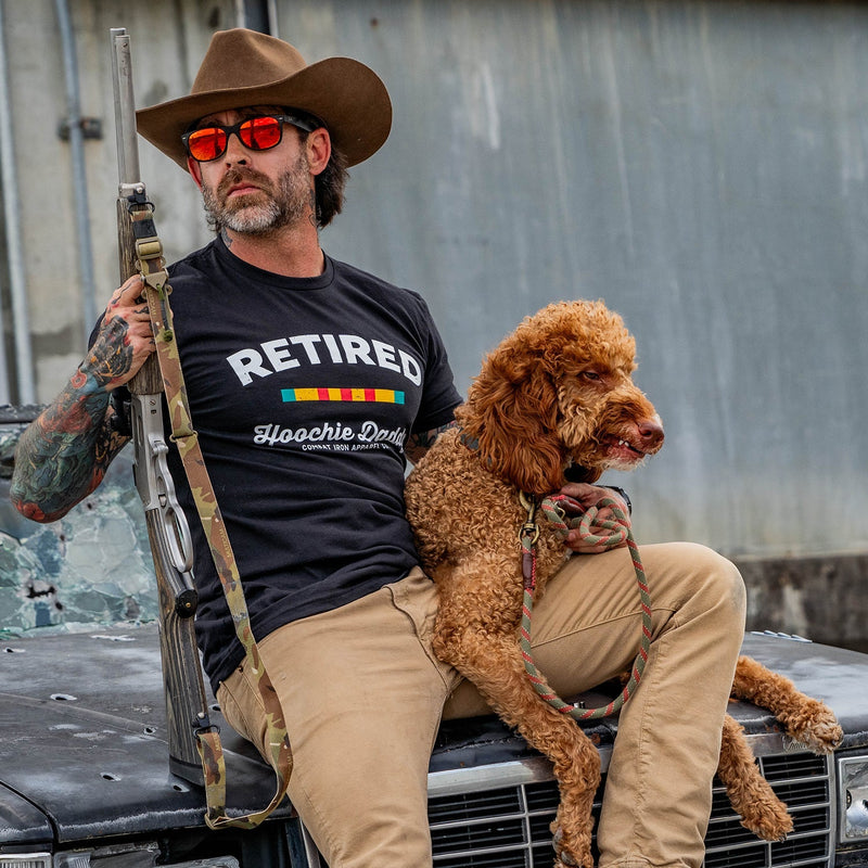 Load image into Gallery viewer, Retired Hoochie Daddy Veteran Ribbons Men's T-Shirt

