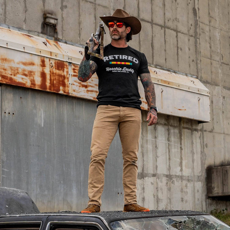 Load image into Gallery viewer, Retired Hoochie Daddy Veteran Ribbons Men's T-Shirt
