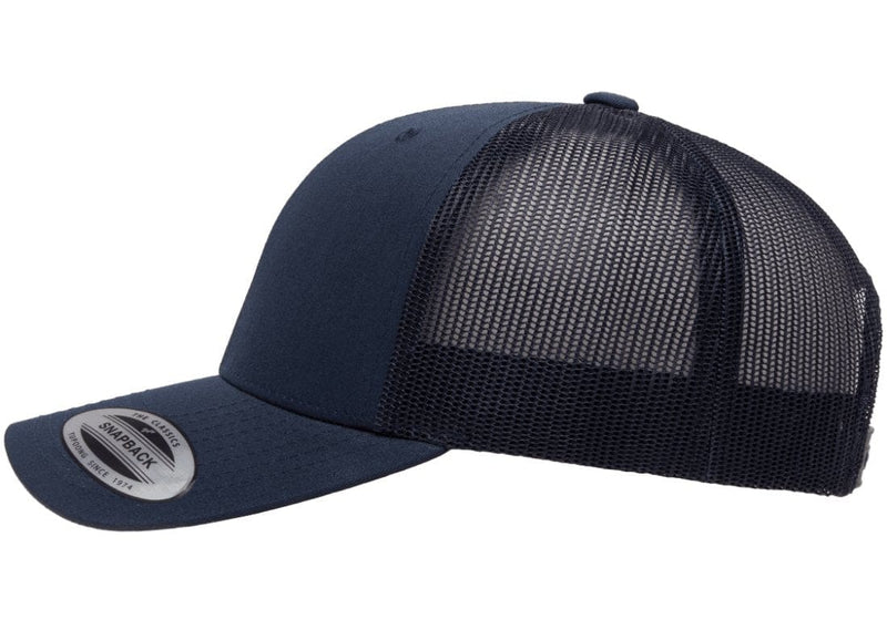 Load image into Gallery viewer, Retro Snapback Trucker Flexfit Cap Navy Blue
