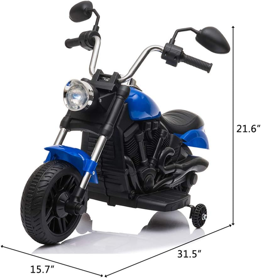 Rev Up the Fun: 6V Ride-On Motorcycle for Kids with Training Wheels