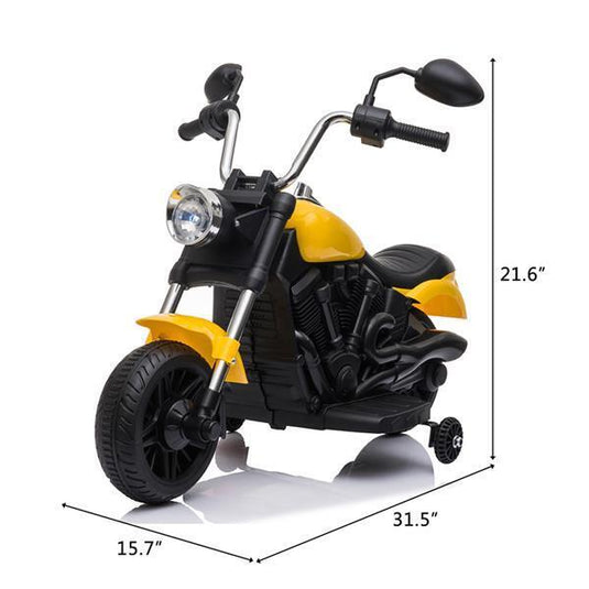 Rev Up the Fun: Electric Ride-On Motorcycle Toy with Headlights and Training Wheels for Kids