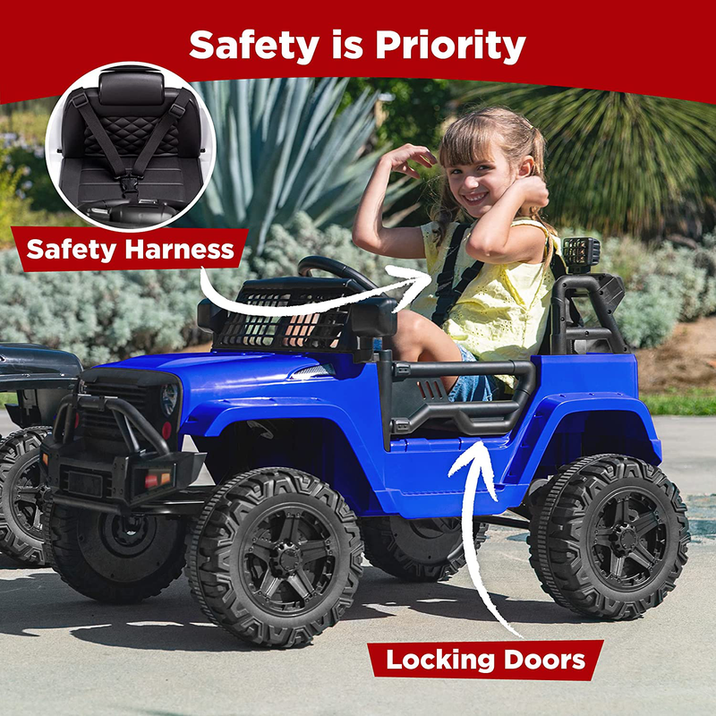 Load image into Gallery viewer, Rev Up the Fun with Our 12V Kids Ride On Truck Car and Parent Remote Control!
