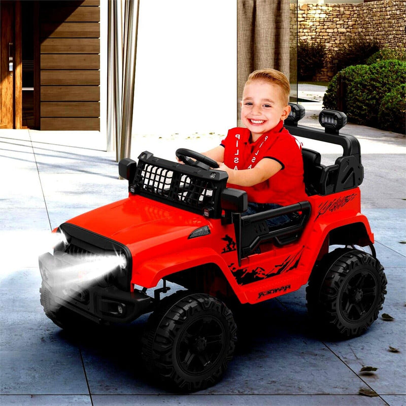 Load image into Gallery viewer, Rev Up the Fun with Our 12V Red Truck Car for Kids - Includes Remote Control and 2 Speed Options!
