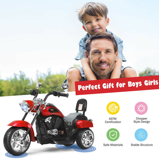 Rev Up the Fun with Our 6V Kids Chopper Motorcycle Trike in Red!
