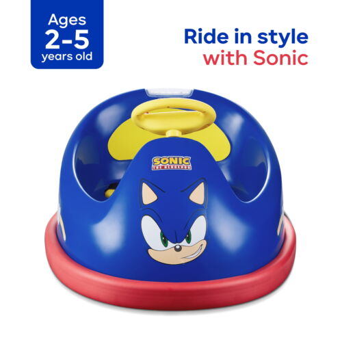 Load image into Gallery viewer, Rev up the Fun with Sonic The Hedgehog 6V Bumper Car - Battery Powered Ride on Toy with Remote for Kids
