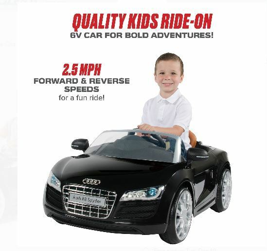 Load image into Gallery viewer, Rev up the Fun with the Audi R8 Spyder 6V Children&#39;s Ride-On Toy in Sleek Black
