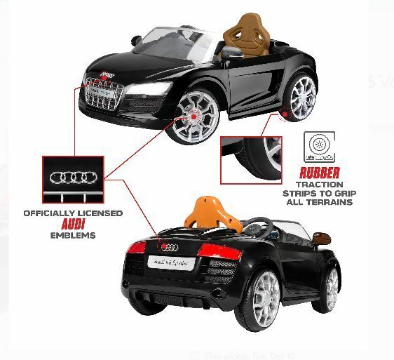 Load image into Gallery viewer, Rev up the Fun with the Audi R8 Spyder 6V Children&#39;s Ride-On Toy in Sleek Black
