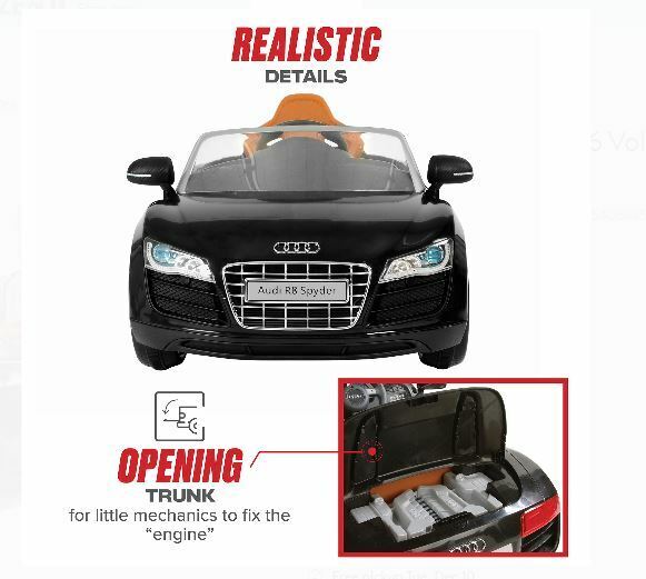 Load image into Gallery viewer, Rev up the Fun with the Audi R8 Spyder 6V Children&#39;s Ride-On Toy in Sleek Black
