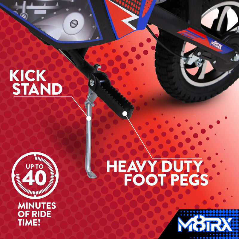 Load image into Gallery viewer, Rev Up the Fun with the M8TRIX Blue 24V Electric Dirt Bike for Kids and Teens
