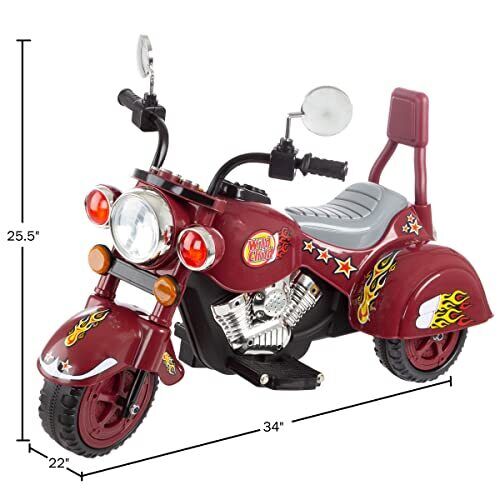 Load image into Gallery viewer, Rev up the Fun with this Red 3-Wheel Chopper Ride-On Toy for Kids - Featuring Reverse and Headlights!

