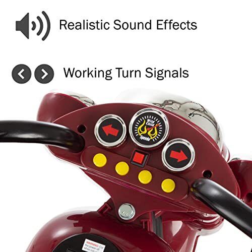 Load image into Gallery viewer, Rev up the Fun with this Red 3-Wheel Chopper Ride-On Toy for Kids - Featuring Reverse and Headlights!
