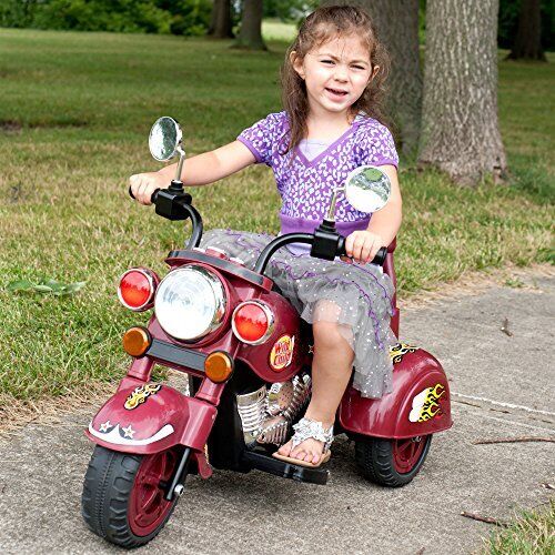 Load image into Gallery viewer, Rev up the Fun with this Red 3-Wheel Chopper Ride-On Toy for Kids - Featuring Reverse and Headlights!
