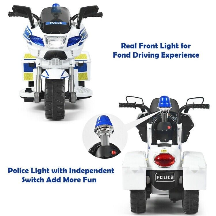Load image into Gallery viewer, Police Motorcycle Trike for Kids with Flashing Siren - 3-Wheel Ride-On Toy for Children
