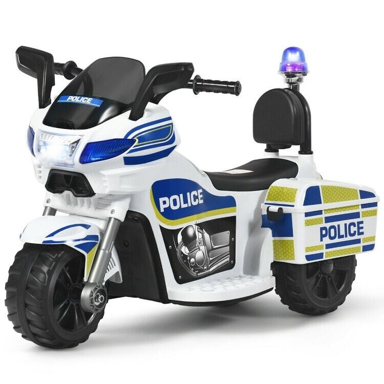 Load image into Gallery viewer, Police Motorcycle Trike for Kids with Flashing Siren - 3-Wheel Ride-On Toy for Children

