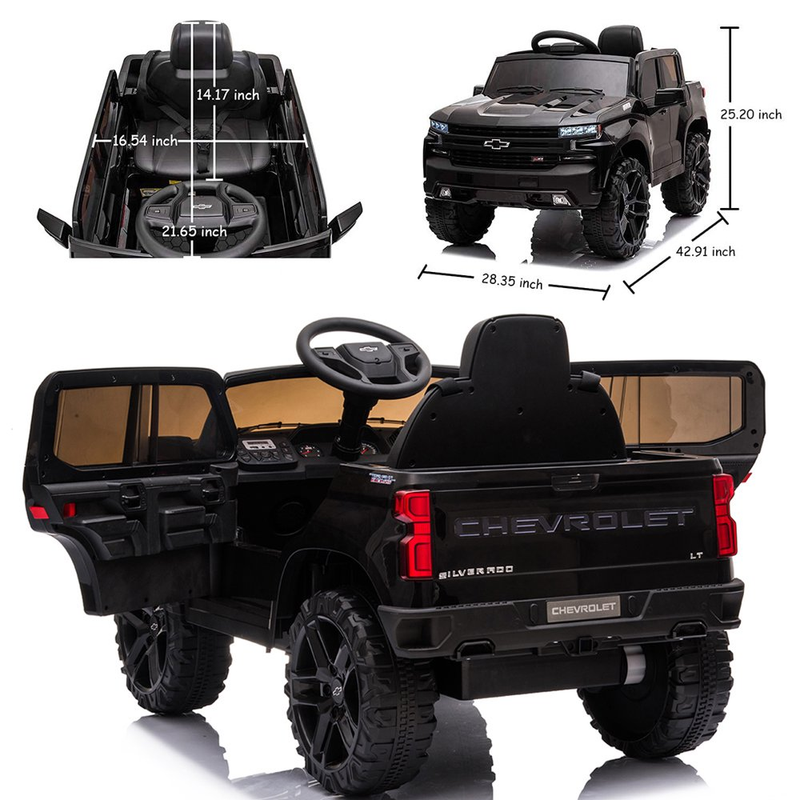 Load image into Gallery viewer, Rev Up Your Child&#39;s Playtime with the Funtok Licensed Chevrolet Silverado Ride-On Car, Complete with Remote Control
