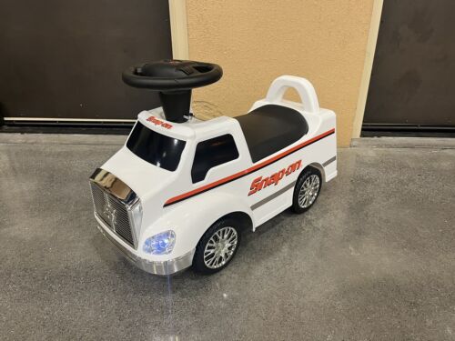 Rev Up Your Child's Playtime with the Snap On Tools White Truck Ride-On Toy - Complete with Sound Effects!