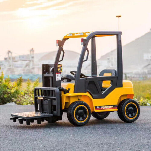 Revolutionize Playtime with the 12V7A Electric Frame Lifting Rod Ride-On Forklift for Kids: 3 Speeds and LED Lights Included!