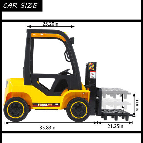 Load image into Gallery viewer, Revolutionize Playtime with the 12V7A Electric Frame Lifting Rod Ride-On Forklift for Kids: 3 Speeds and LED Lights Included!

