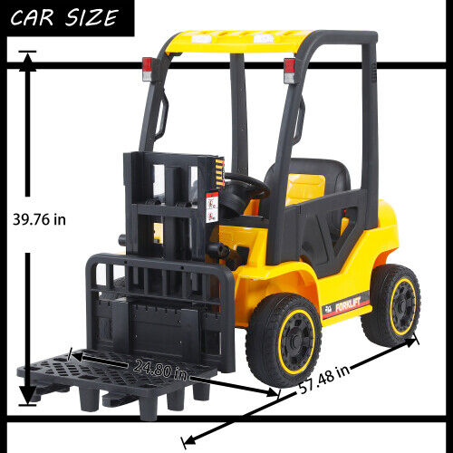 Load image into Gallery viewer, Revolutionize Playtime with the 12V7A Electric Frame Lifting Rod Ride-On Forklift for Kids: 3 Speeds and LED Lights Included!
