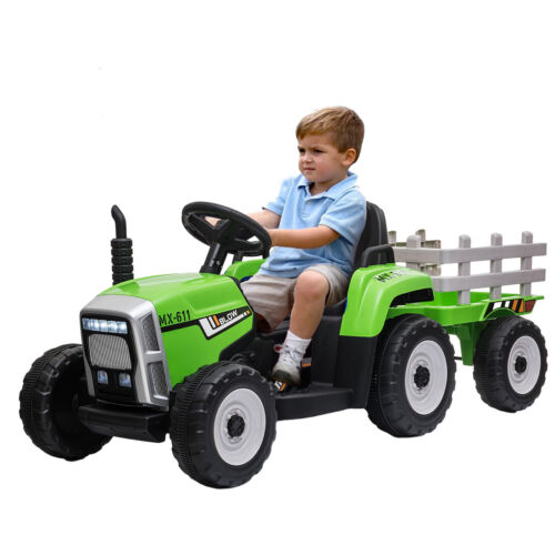 Ride in Style: 12V Electric Tractor with Trailer and Remote Control for Toddlers