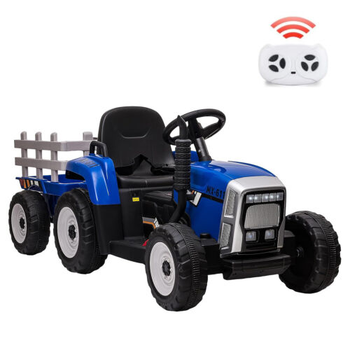 Ride in Style: 12V Tractor Trailer Toy Car with Remote Control and MP3 Player for Kids