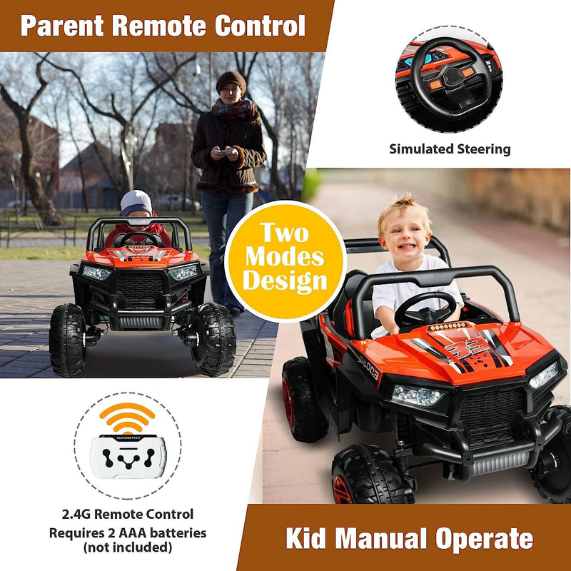 Load image into Gallery viewer, Ride in Style: 2 Seater Kids Electric Car with RC, Music, and APP Control by LUCKYERMORE
