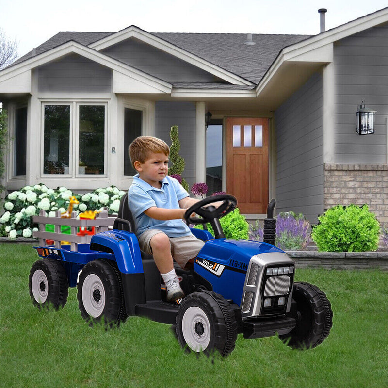 Load image into Gallery viewer, Ride in Style with the LUCKYERMORE 12V Electric Tractor Trailer for Kids
