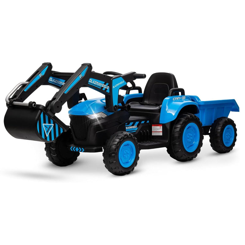 Load image into Gallery viewer, 12V Electric Ride-On Excavator with Detachable Trailer and Remote Control
