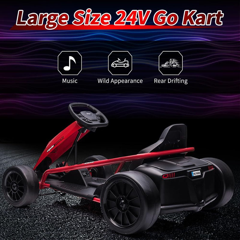Load image into Gallery viewer, 24V Electric Ride-On Go-Kart for Kids High-Speed Drifting Car Toy
