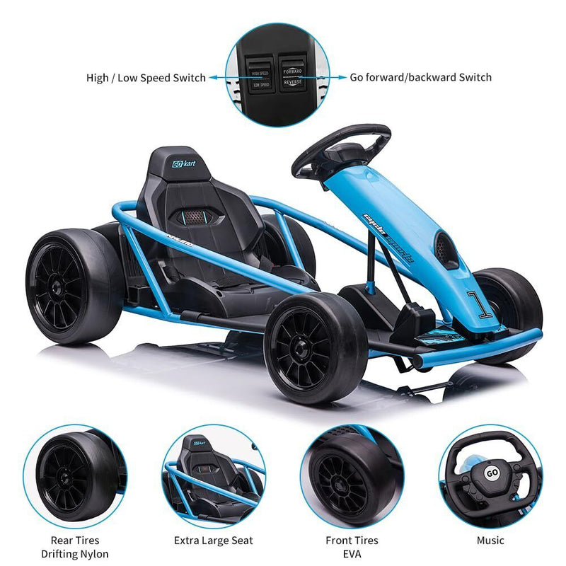 Load image into Gallery viewer, 24V Electric Ride-On Go-Kart for Kids High-Speed Drifting Car Toy
