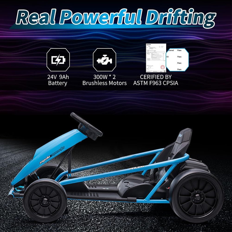 Load image into Gallery viewer, 24V Electric Ride-On Go-Kart for Kids High-Speed Drifting Car Toy
