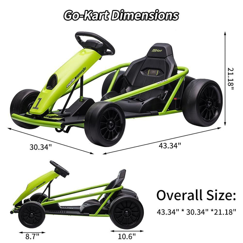 Load image into Gallery viewer, 24V Electric Ride-On Go-Kart for Kids High-Speed Drifting Car Toy
