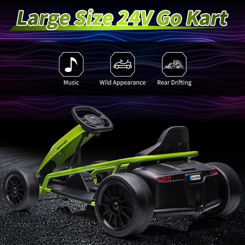 Load image into Gallery viewer, 24V Electric Ride-On Go-Kart for Kids High-Speed Drifting Car Toy
