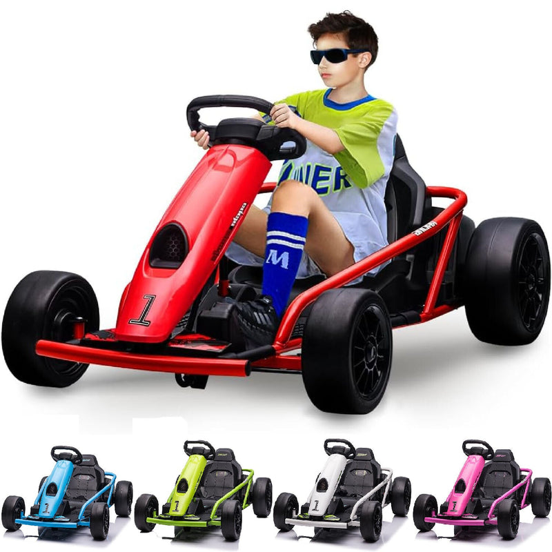 Load image into Gallery viewer, 24V Electric Ride-On Go-Kart for Kids High-Speed Drifting Car Toy
