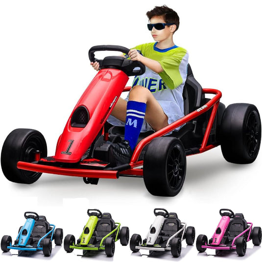 24V Electric Ride-On Go-Kart for Kids High-Speed Drifting Car Toy