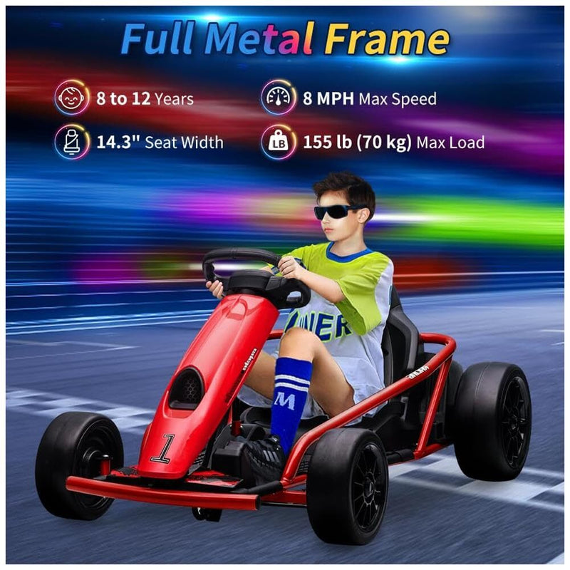 Load image into Gallery viewer, 24V Electric Ride-On Go-Kart for Kids High-Speed Drifting Car Toy
