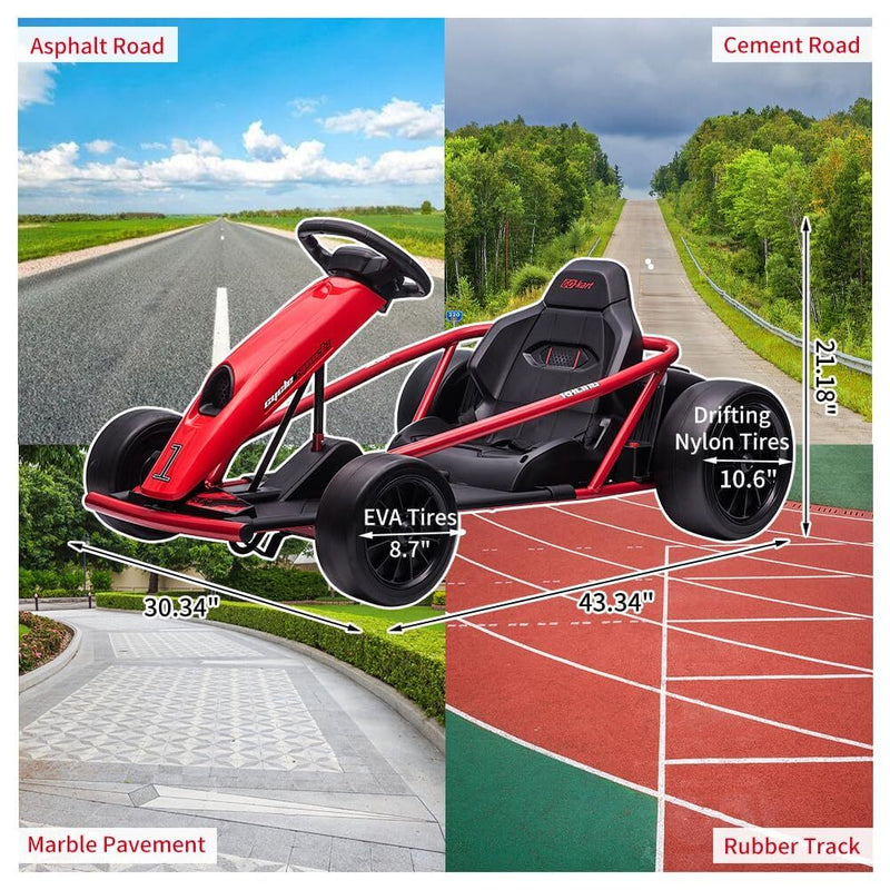 Load image into Gallery viewer, 24V Electric Ride-On Go-Kart for Kids High-Speed Drifting Car Toy
