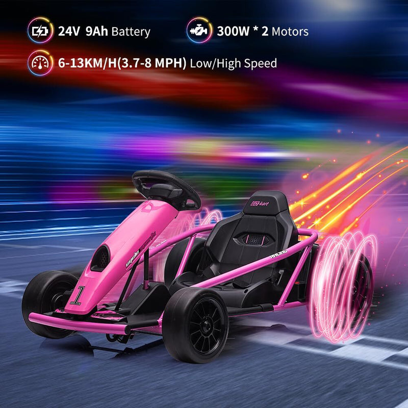Load image into Gallery viewer, 24V Electric Ride-On Go-Kart for Kids High-Speed Drifting Car Toy
