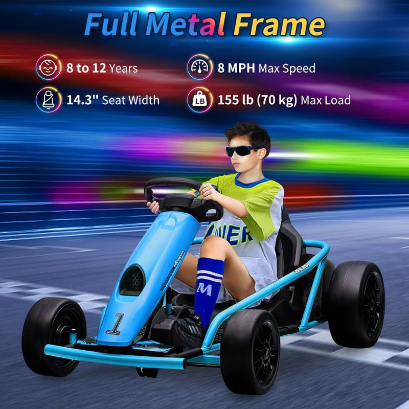 Load image into Gallery viewer, 24V Electric Ride-On Go-Kart for Kids High-Speed Drifting Car Toy

