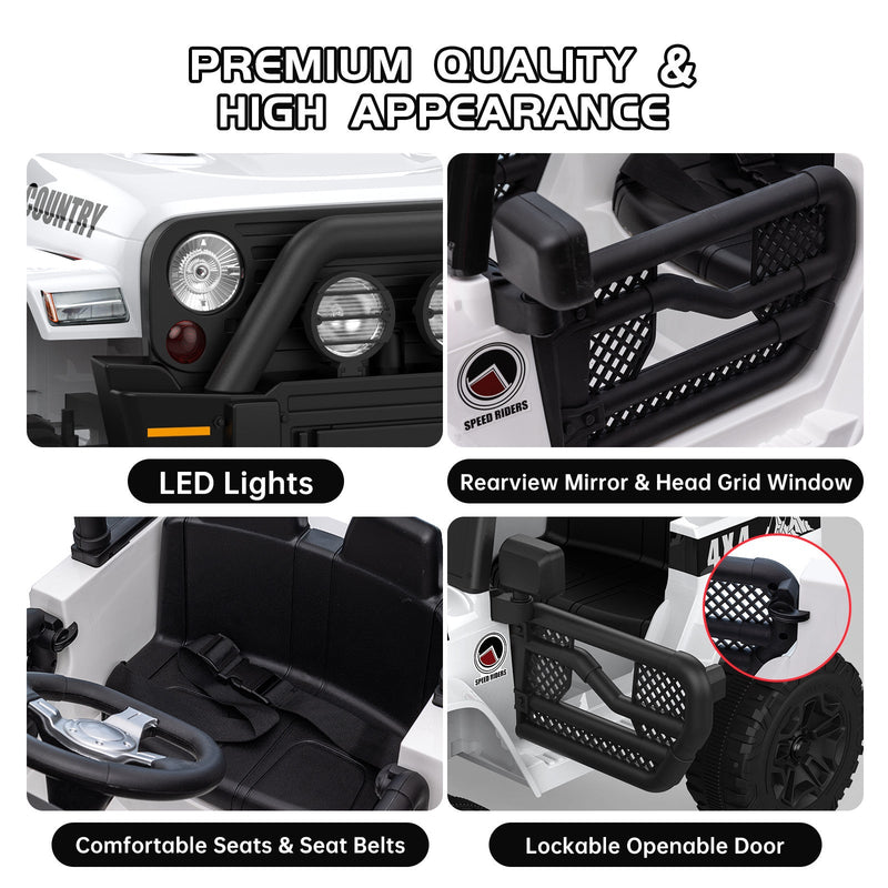 Load image into Gallery viewer, 12V Battery-Powered Electric Ride-On Jeep Car for Kids with Remote Control Toy
