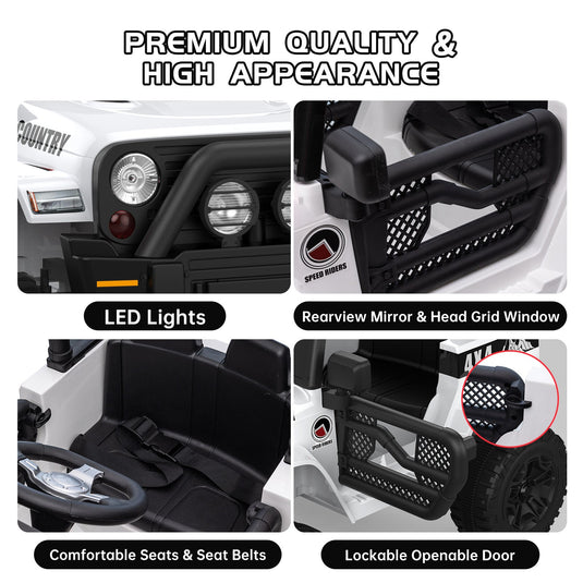 12V Battery-Powered Electric Ride-On Jeep Car for Kids with Remote Control Toy