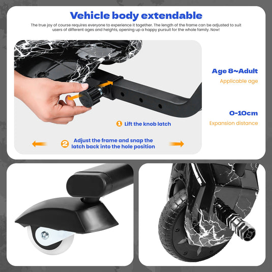 Kids Ride-On Drift Tricycle with Large Wheels for Ages 8 and Up