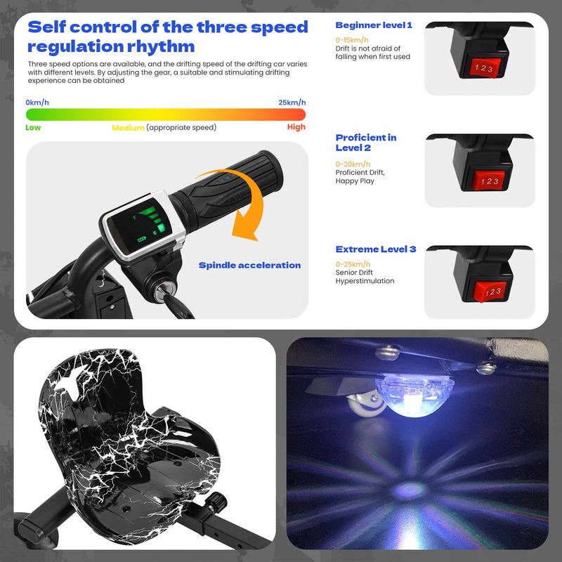 Load image into Gallery viewer, Kids Ride-On Drift Tricycle with Large Wheels for Ages 8 and Up
